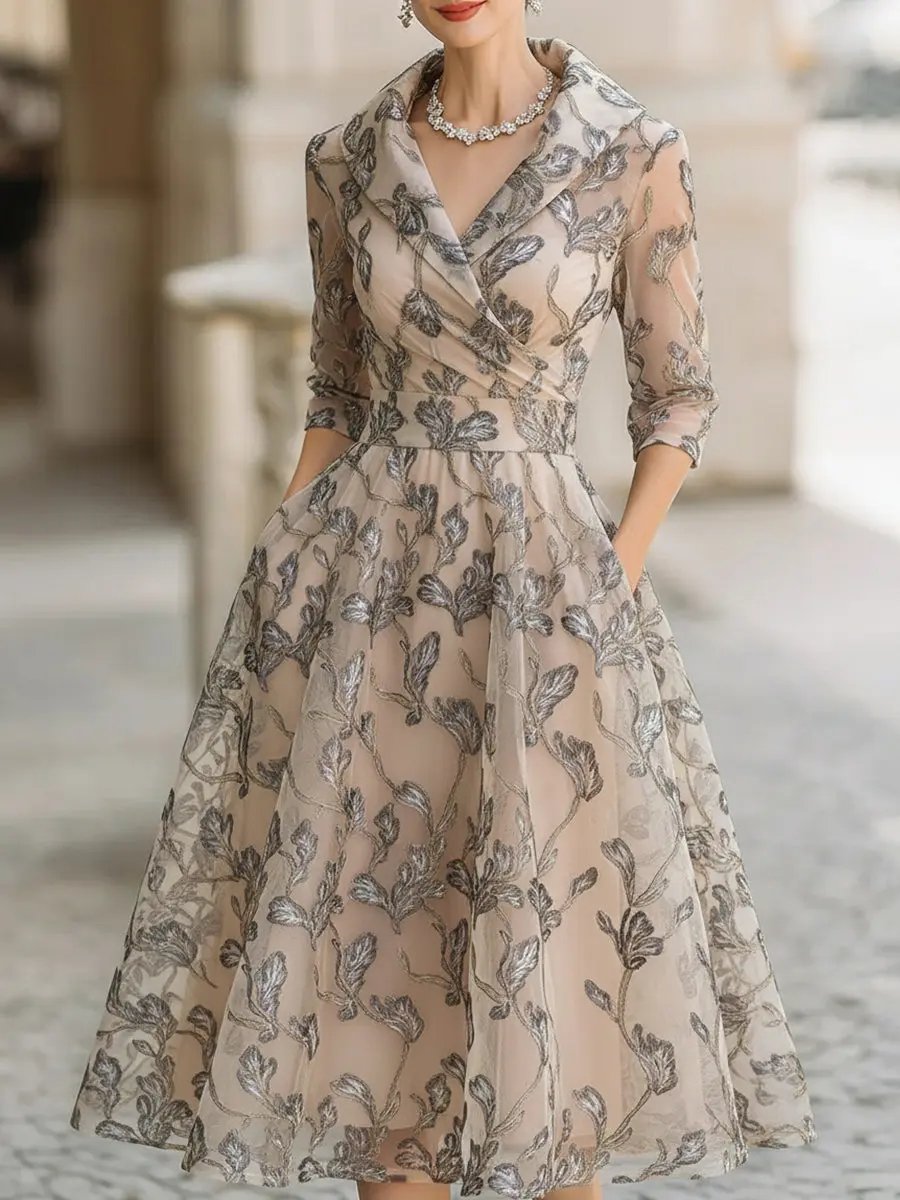 ALICIA™ | Embroidered Wrap Dress