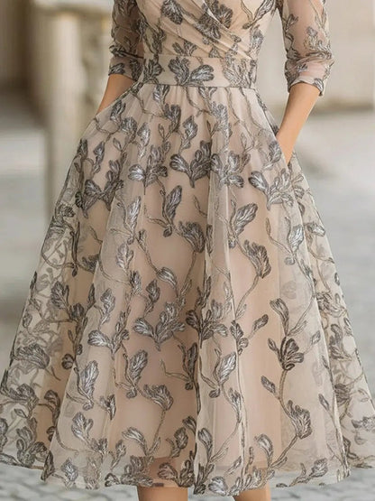 ALICIA™ | Embroidered Wrap Dress