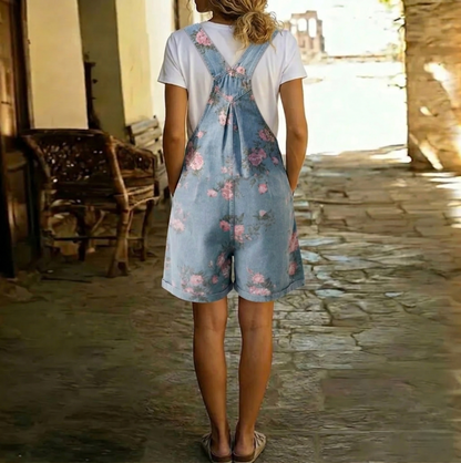 JUDY™ | Floral Denim Dungarees