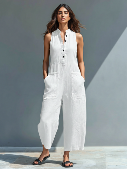 CHRISTINA™ | Linen-Blend Jumpsuit