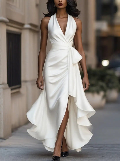 ELOWEN™ | Satin Halterneck Gown