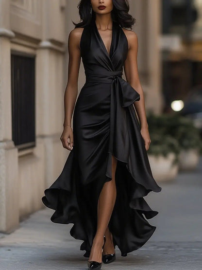 ELOWEN™ | Satin Halterneck Gown