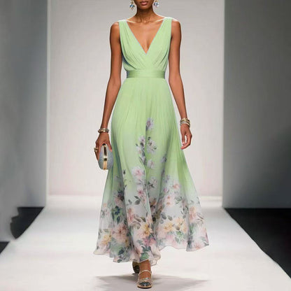 SAPHIRA™ | Hem V-Neck Maxi Dress