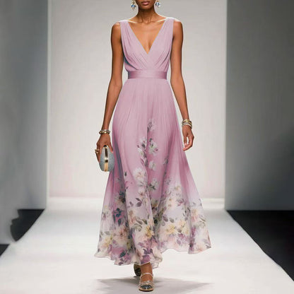 SAPHIRA™ | Hem V-Neck Maxi Dress