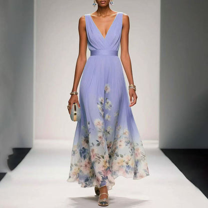 SAPHIRA™ | Hem V-Neck Maxi Dress