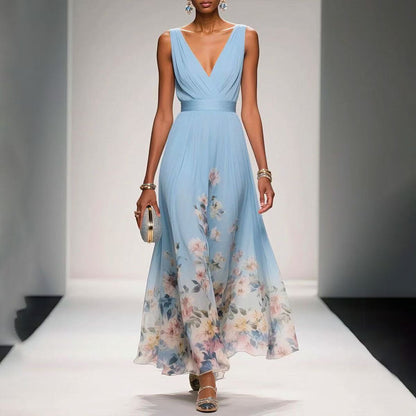 SAPHIRA™ | Hem V-Neck Maxi Dress