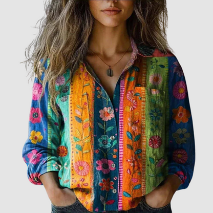 ANNE™ | Patchwork Floral Blouse