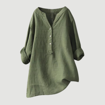 MARJORIE™ | Linen Button Blouse