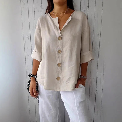 ELENA™ | Button-Front Blouse