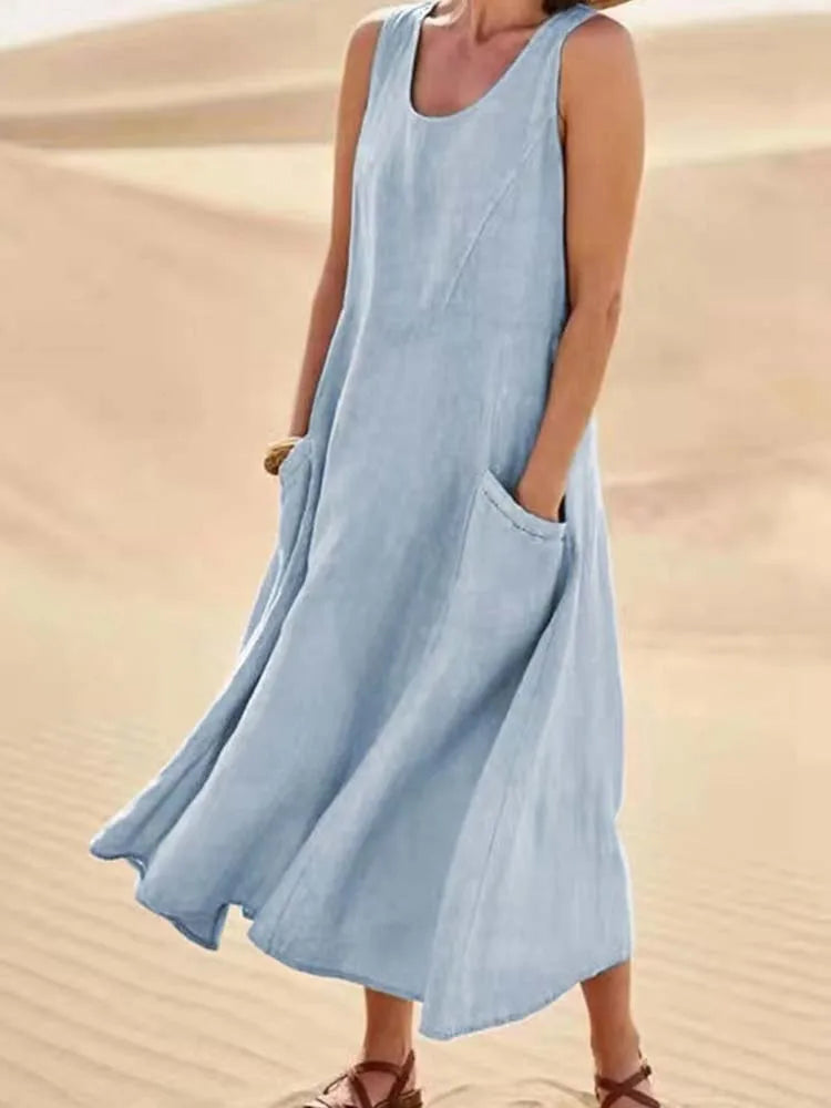 NANCY™ | Cotton-Linen Summer Dress