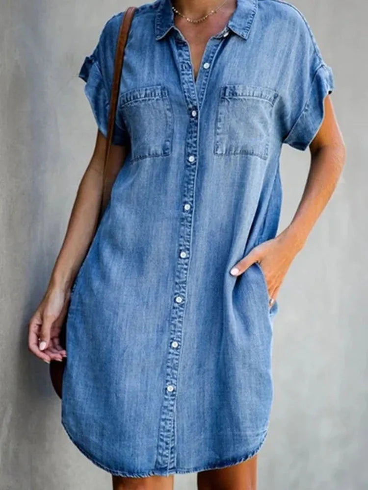 THERESA™ | Denim Shirt Dress