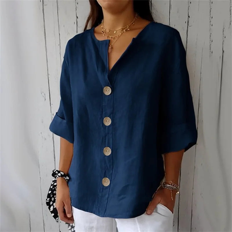 ELENA™ | Button-Front Blouse