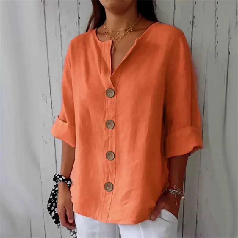 ELENA™ | Button-Front Blouse