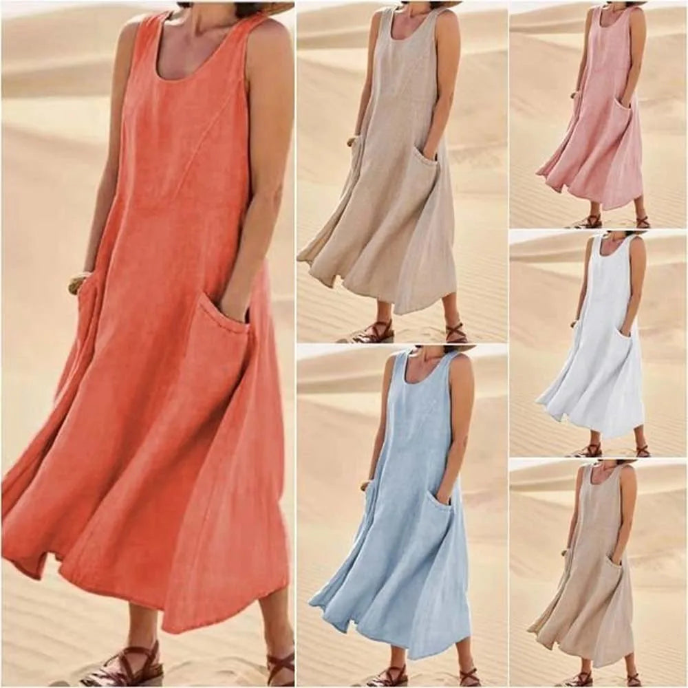 NANCY™ | Cotton-Linen Summer Dress