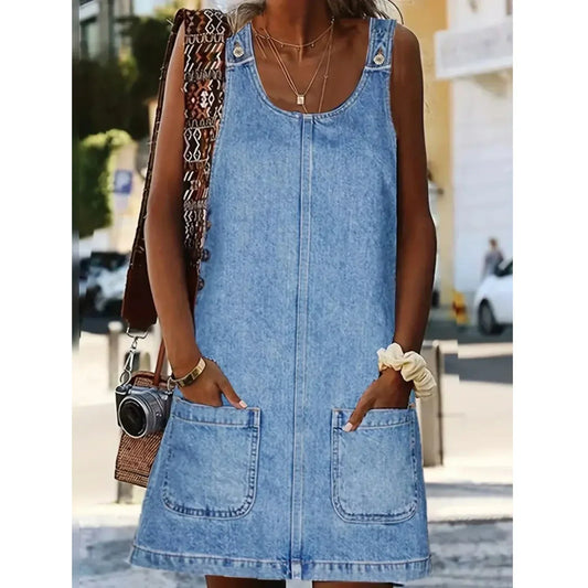 BLYTHE™ | Denim Pinafore Dress