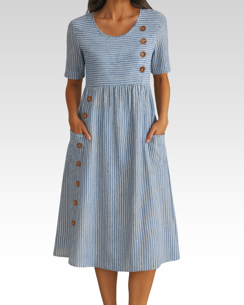 BARBARA™ | Striped Midi Dress