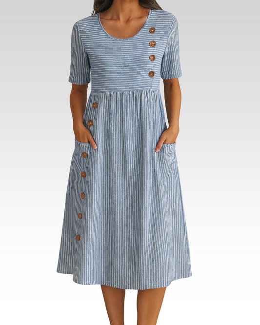 BARBARA™ | Striped Midi Dress