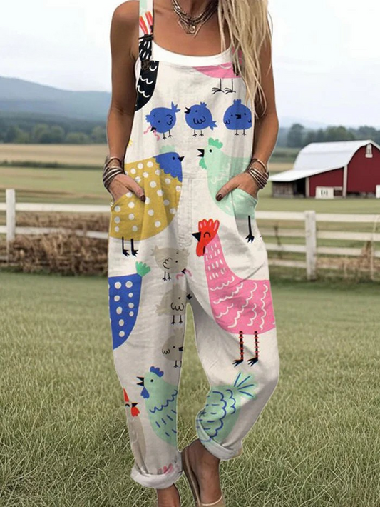 DELIA™ | Hen Print Jumpsuit