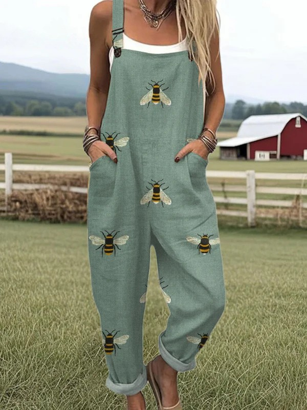 TANYA™ | Bee Print Dungarees