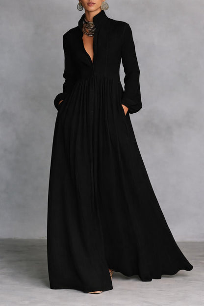 FLORENNE™ | Button-Front Maxi Dress