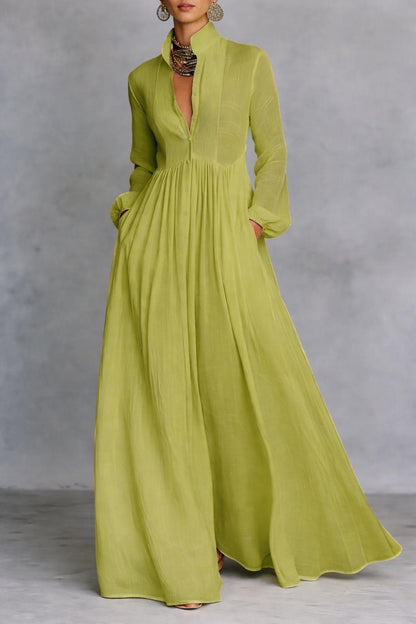 FLORENNE™ | Button-Front Maxi Dress