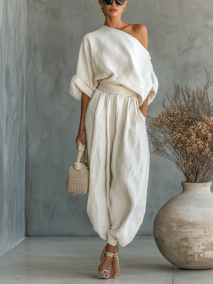 CAROL™ | Draped Off-Shoulder Set