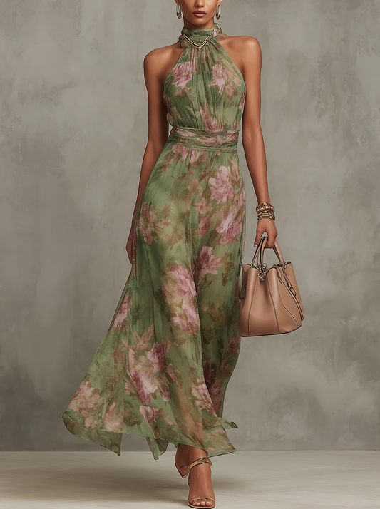 TAMSIN™ | Floral Halterneck Maxi Dress