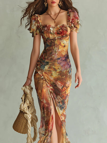 BIANCA™ | Painted Chiffon Maxi Dress