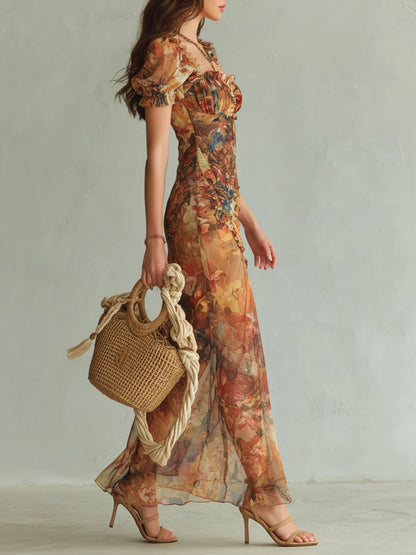BIANCA™ | Painted Chiffon Maxi Dress