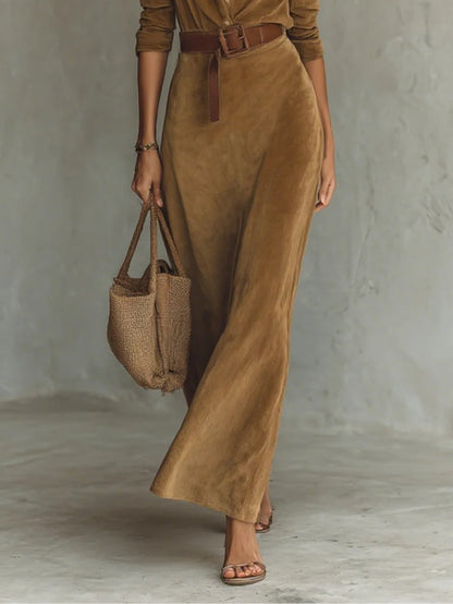 CARA™ | Belted Suede Dress