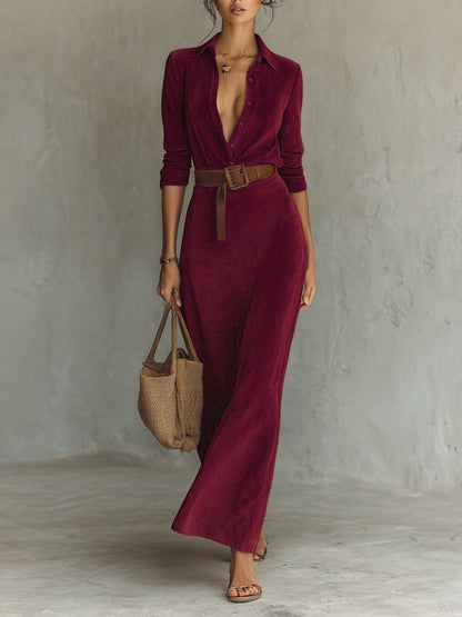 CARA™ | Belted Suede Dress