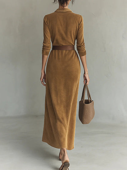CARA™ | Belted Suede Dress
