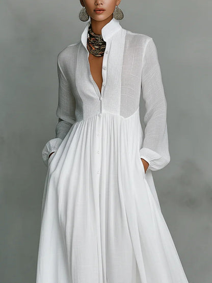 YVAINE™ | Button-Front Maxi Dress
