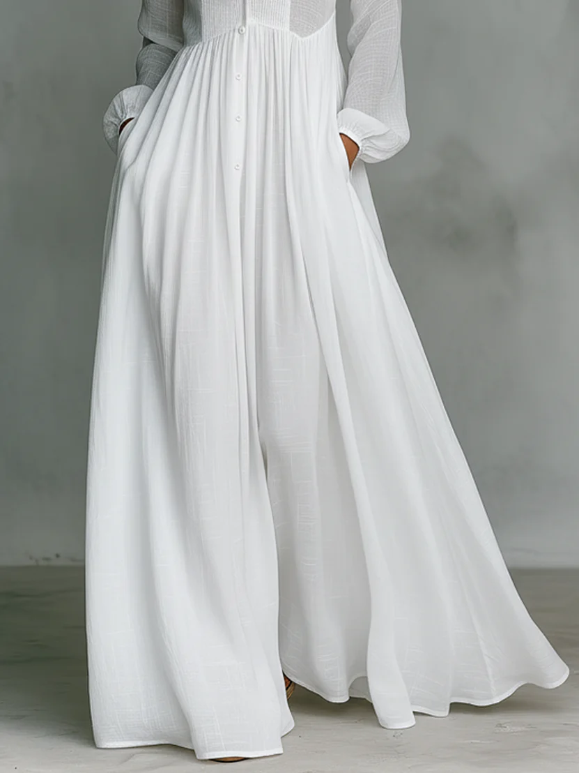 YVAINE™ | Button-Front Maxi Dress