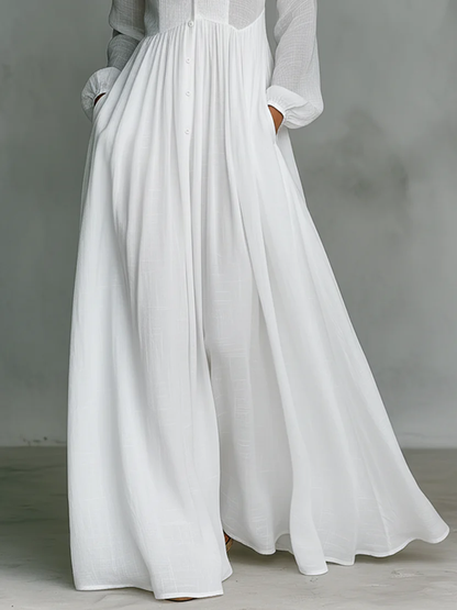 YVAINE™ | Button-Front Maxi Dress