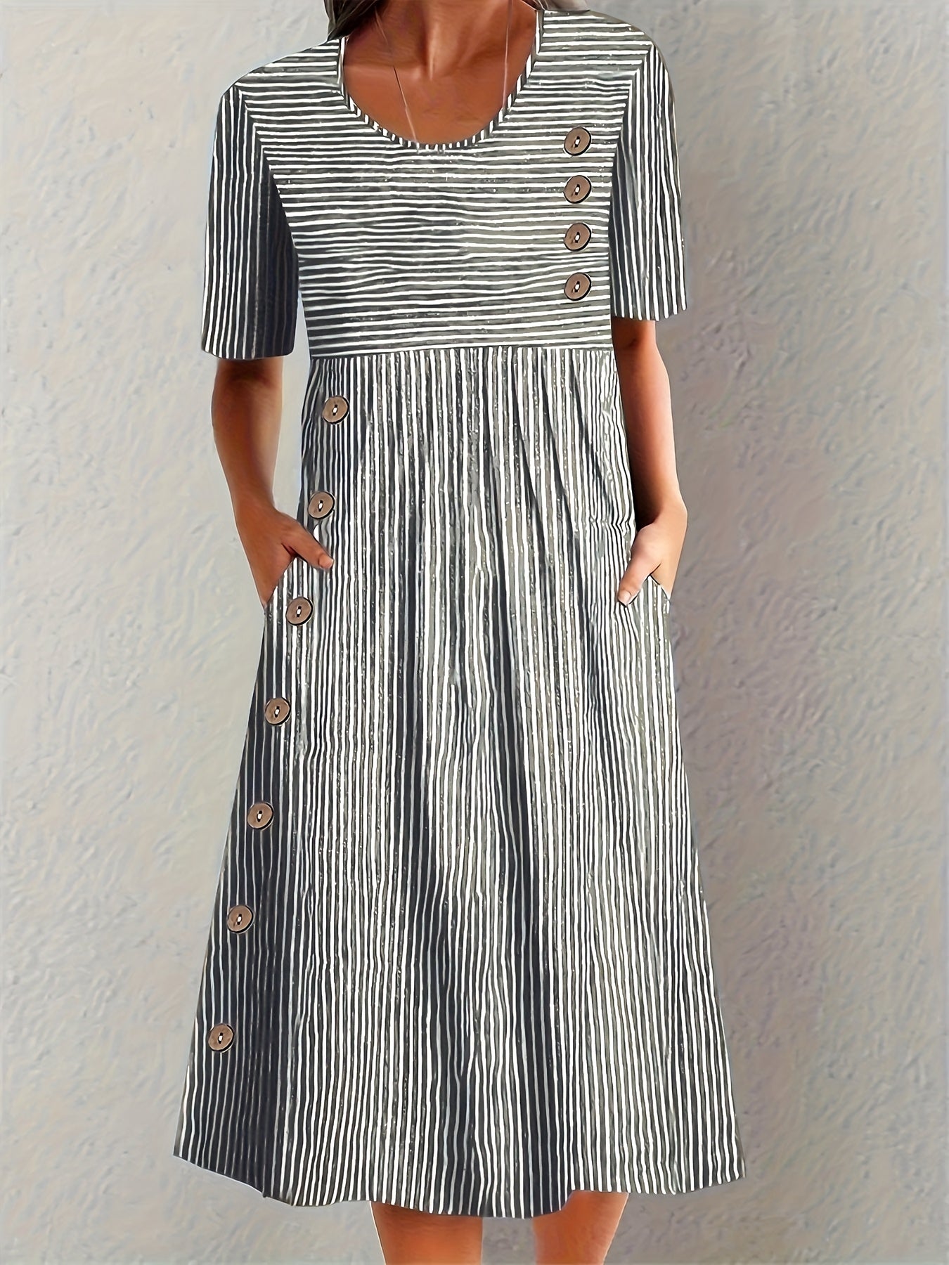 SOFIA™ | Striped Midi Dress