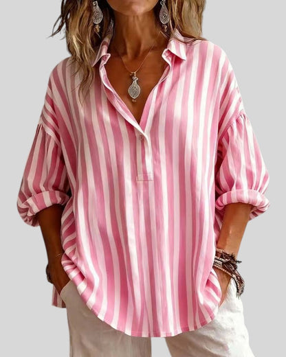 FELICITY™ | Striped Collared Blouse