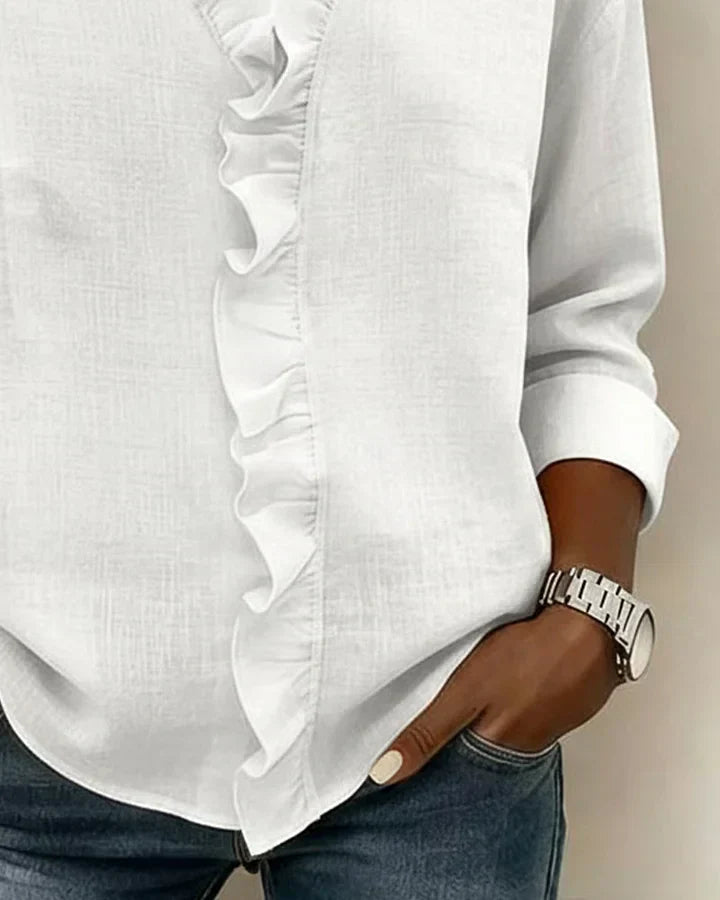 ALEXANDRA™ | Ruffle V-Neck Blouse