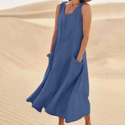 NANCY™ | Cotton-Linen Summer Dress