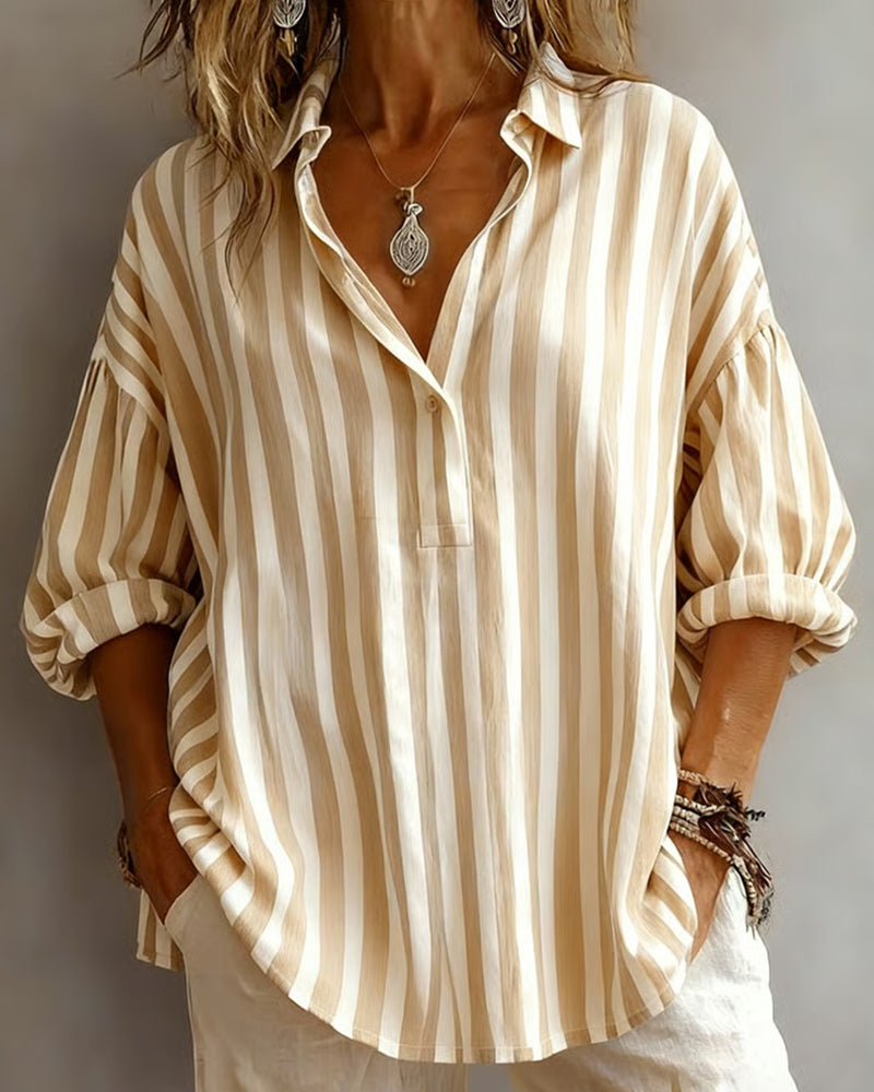 FELICITY™ | Striped Collared Blouse