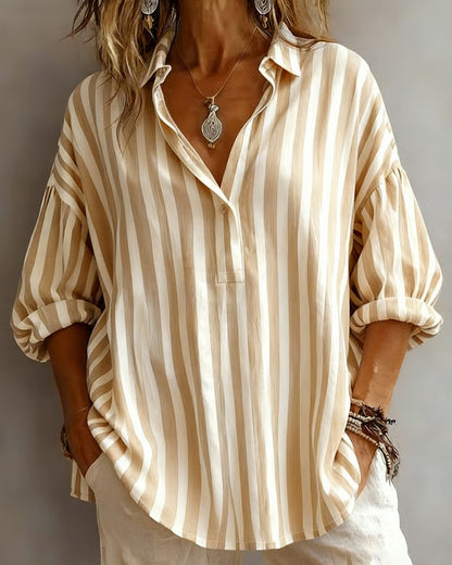 FELICITY™ | Striped Collared Blouse