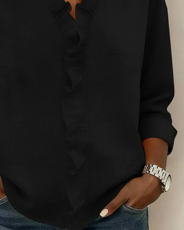 ALEXANDRA™ | Ruffle V-Neck Blouse