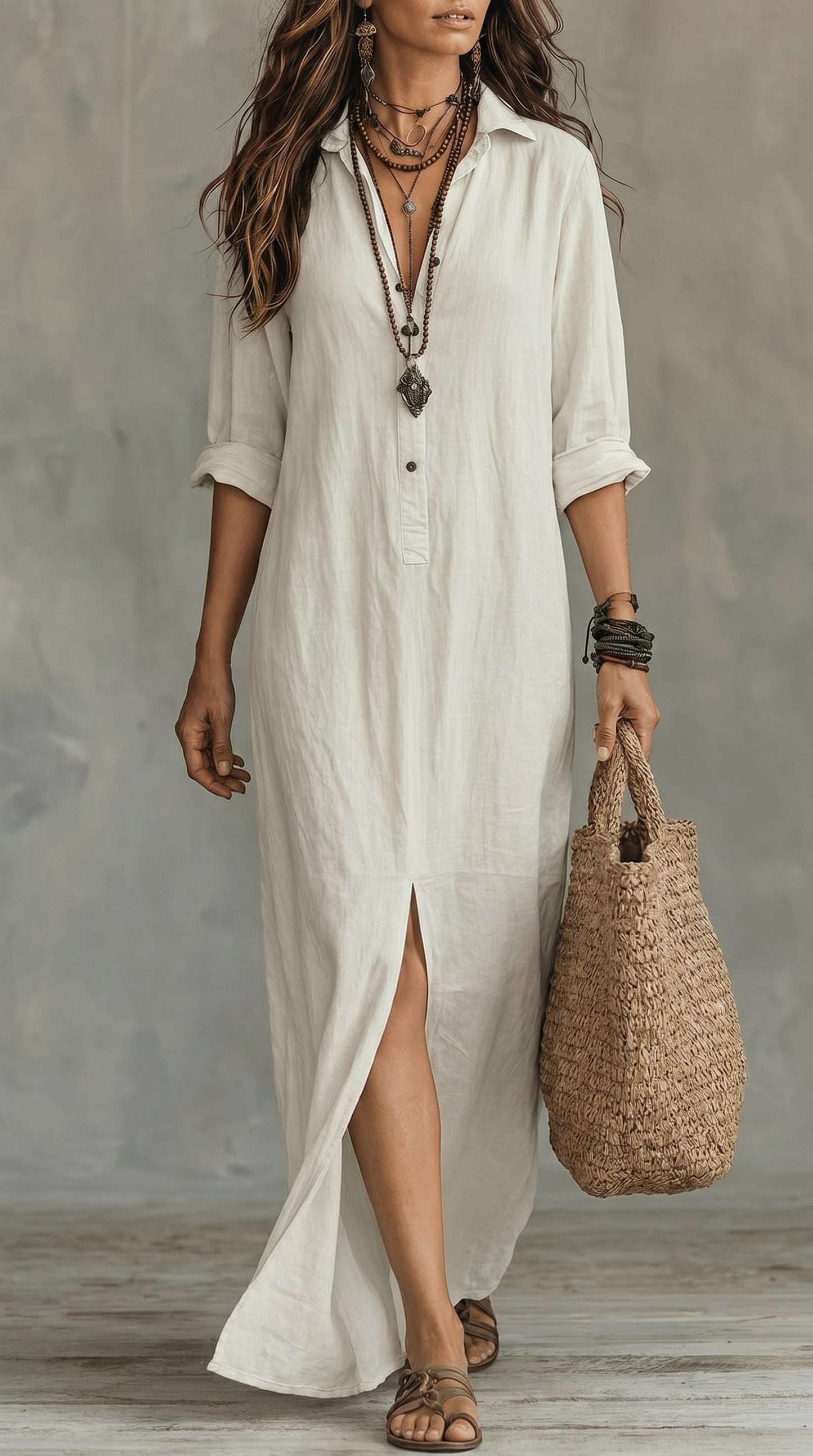 IRENE™ | Linen Maxi Dress