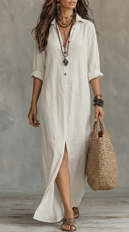 IRENE™ | Linen Maxi Dress