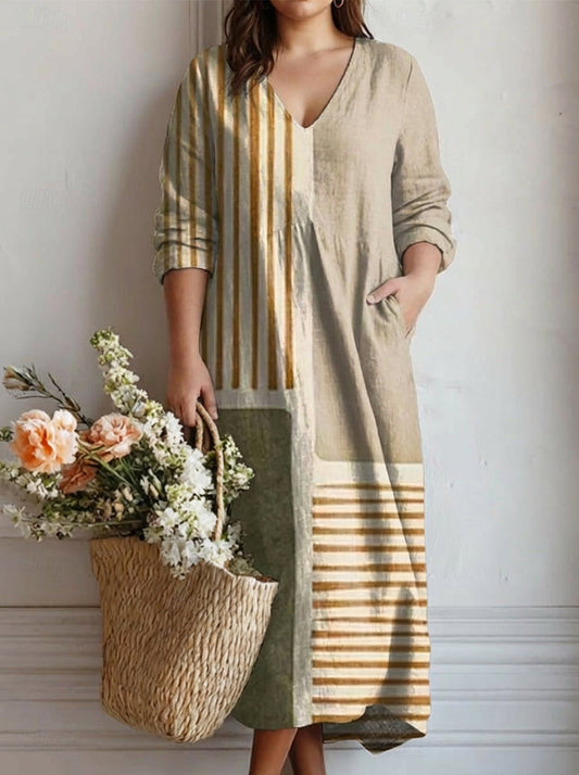 CAMILLA™ | Patchwork Linen Maxi Dress