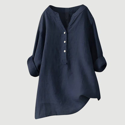 MARJORIE™ | Linen Button Blouse