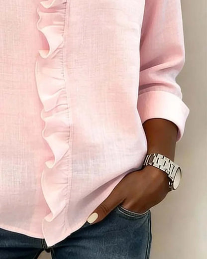 ALEXANDRA™ | Ruffle V-Neck Blouse