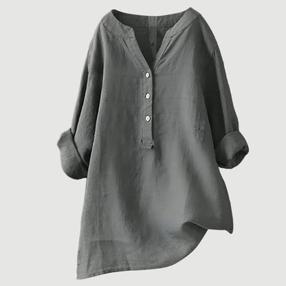 MARJORIE™ | Linen Button Blouse