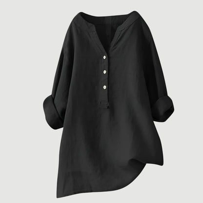 MARJORIE™ | Linen Button Blouse