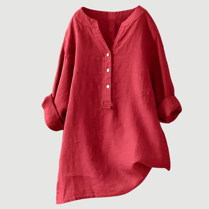 MARJORIE™ | Linen Button Blouse
